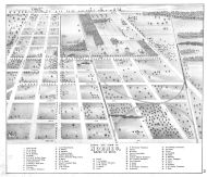Bird's Eye View of Norris, Wayne County 1876 with Detroit
